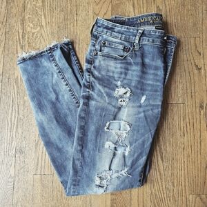 American Eagle Outfitters Men's Distressed Blue Jeans Size 32x30